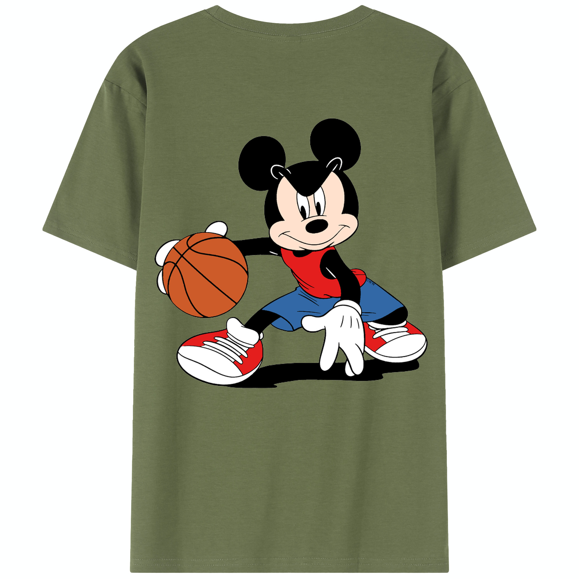 （画像用） ミッキーマウス Mickey Mouse 綿100％半袖Tシャツ（背面プリント）